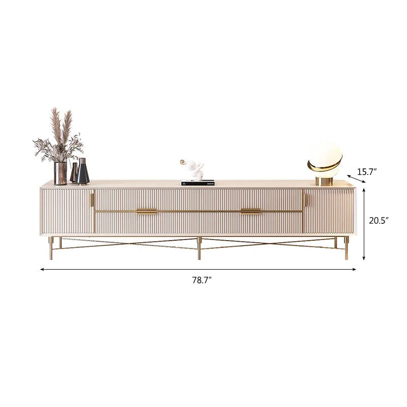 Modern White TV Stand for 85